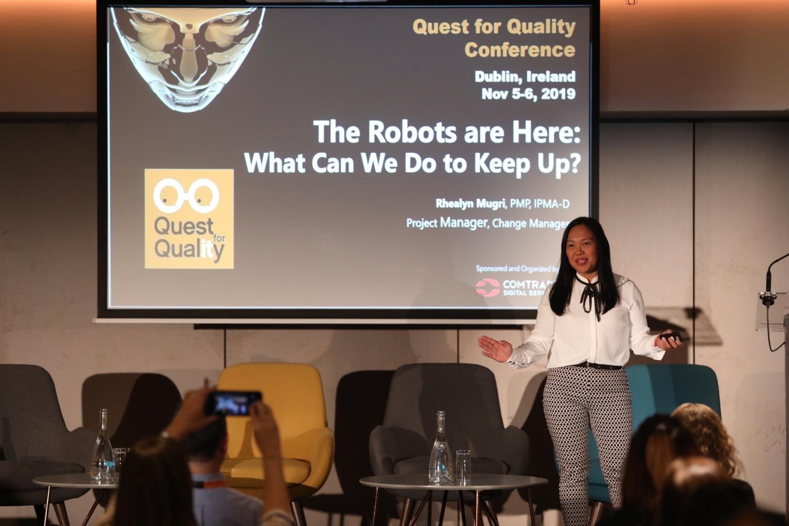 Rhealyn speaking at the Quest for Quality Conference in Croke Park